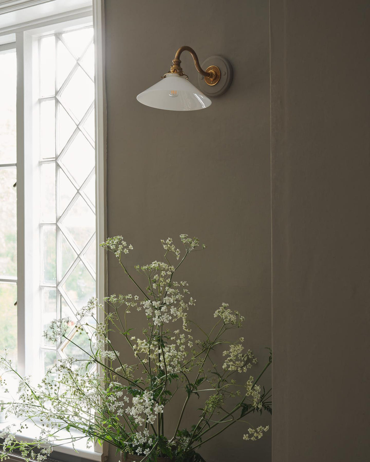 The Heirloom Wall Light with Milk Glass Shade TEST