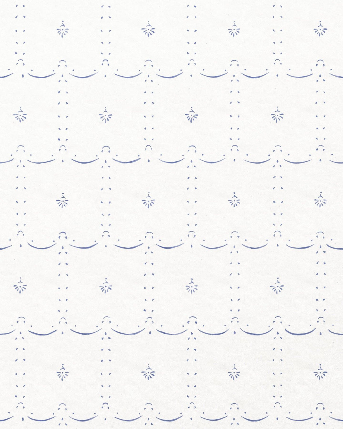 Petite Ditsy Delft Wallpaper in Blue TEST