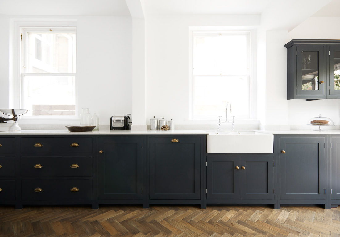 Pantry Blue and Parquet, a perfect match.