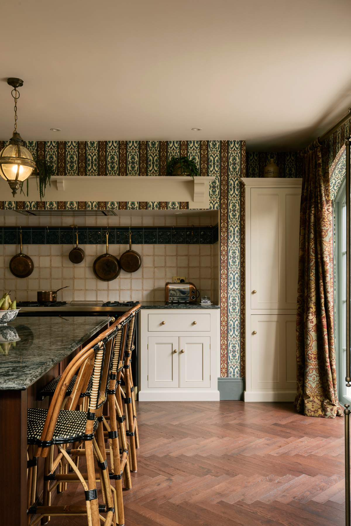 A solid wooden parquet floor was the perfect choice for this Victorian home