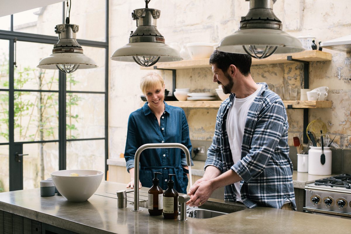 Hannah and Michael in their Sebastian Cox Kitchen