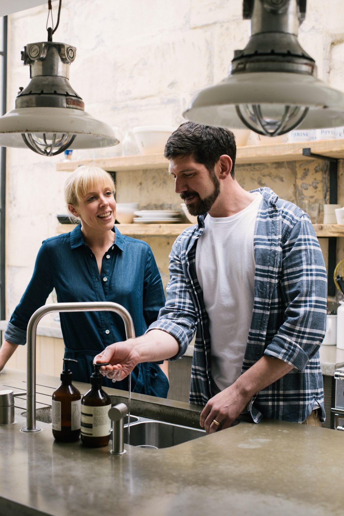 Hannah and Michael in their beautiful new deVOL Kitchen.