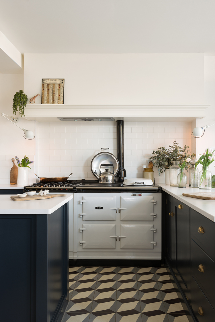 A big white Aga and simple deVOL Shaker cupboards