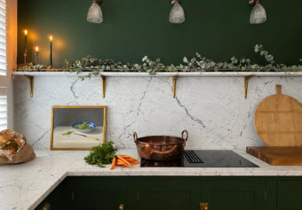 Photographing a little green deVOL Kitchen in Paddington