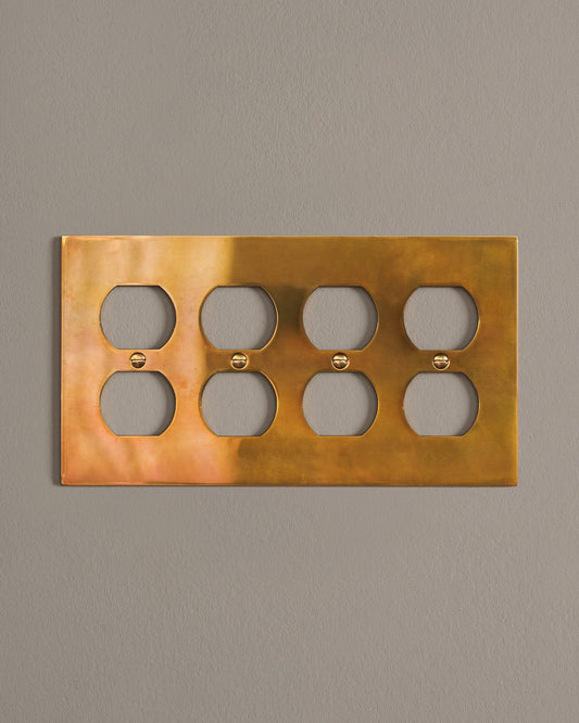 deVOL Heirloom Brass Duplex Outlet Plate