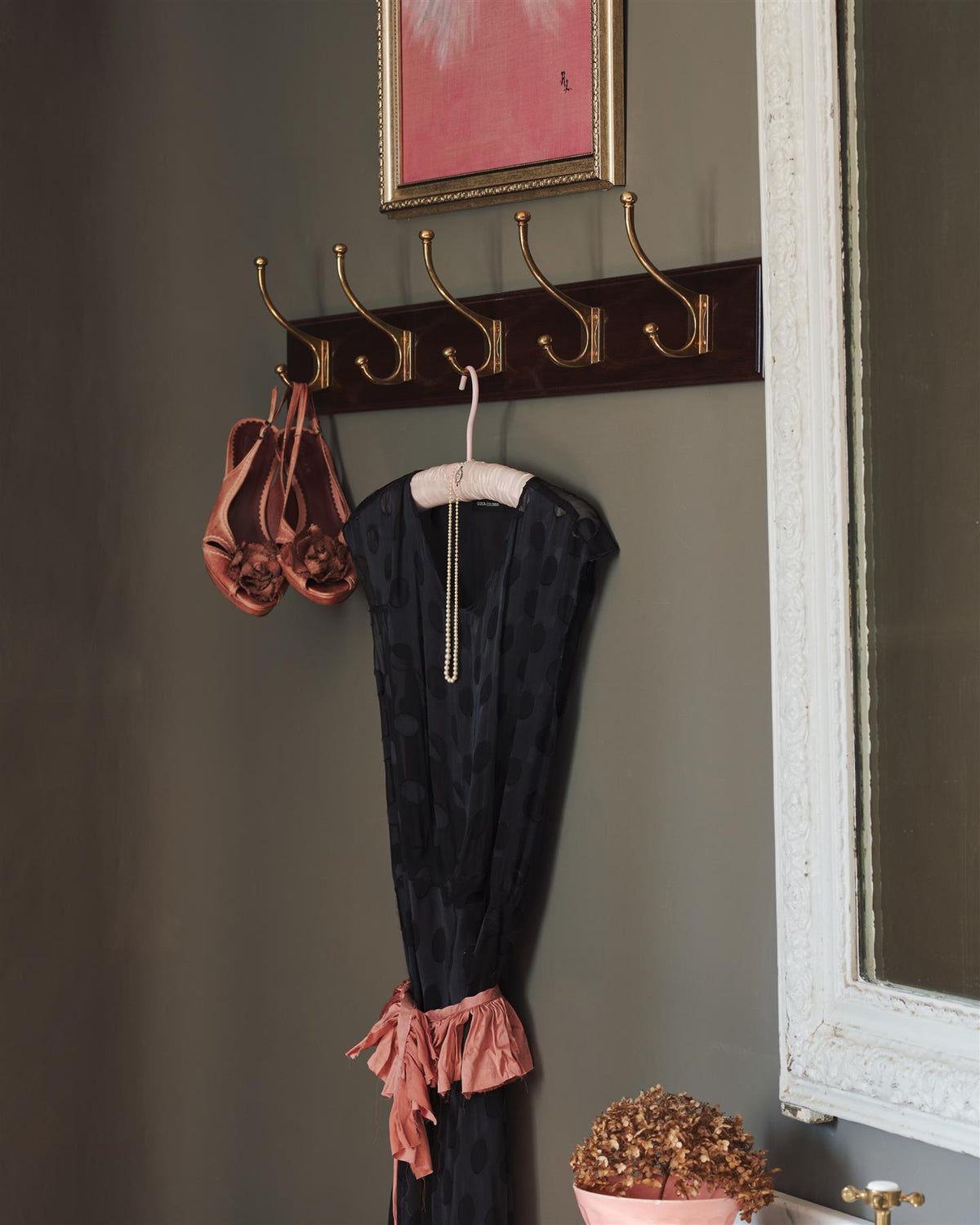 The Edwardian Coat Hook Rack - 3 Hooks, Mahogany Finish TEST