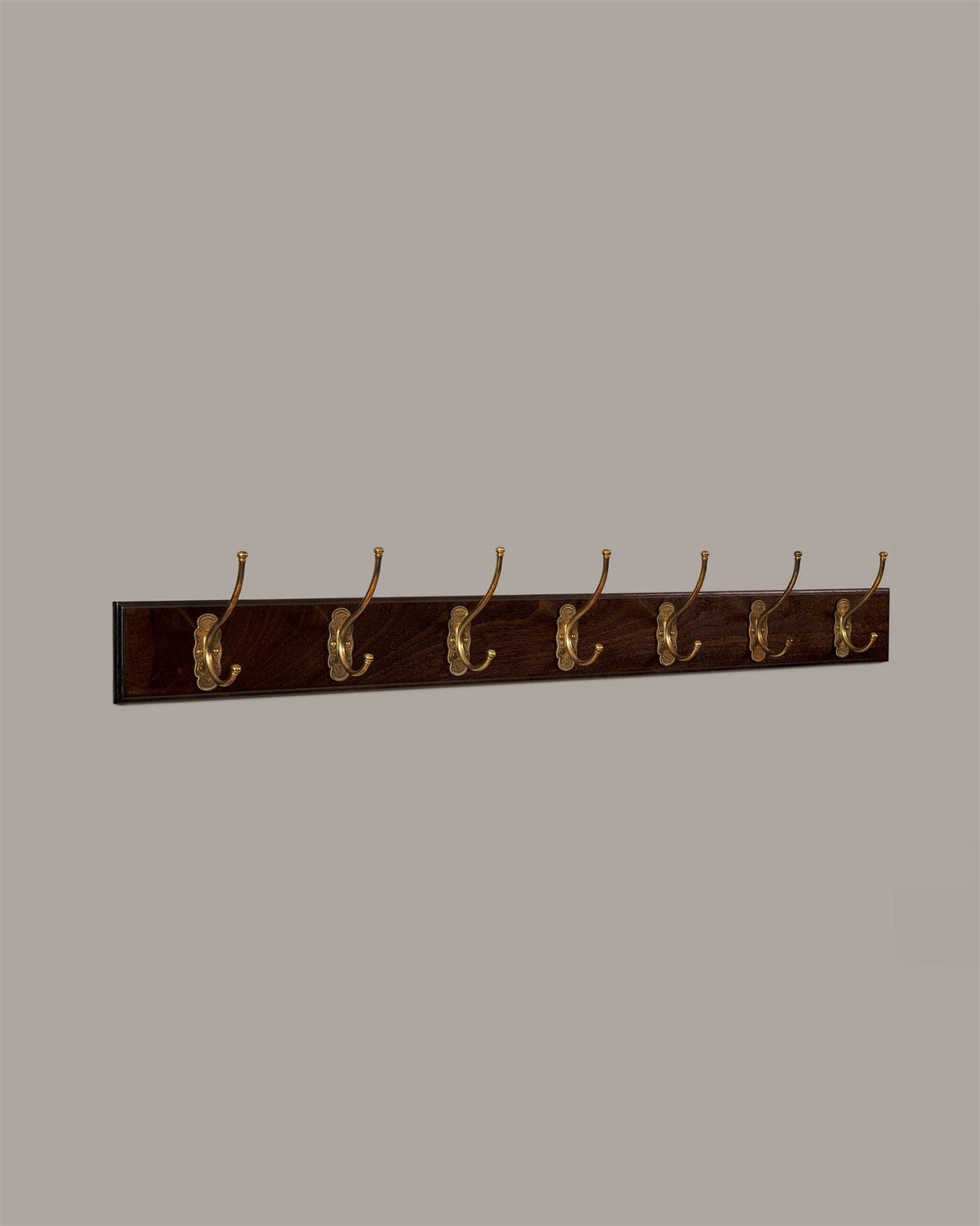 The Petite Parisian Café Hook Rack - 7 Hooks, Mahogany Finish TEST