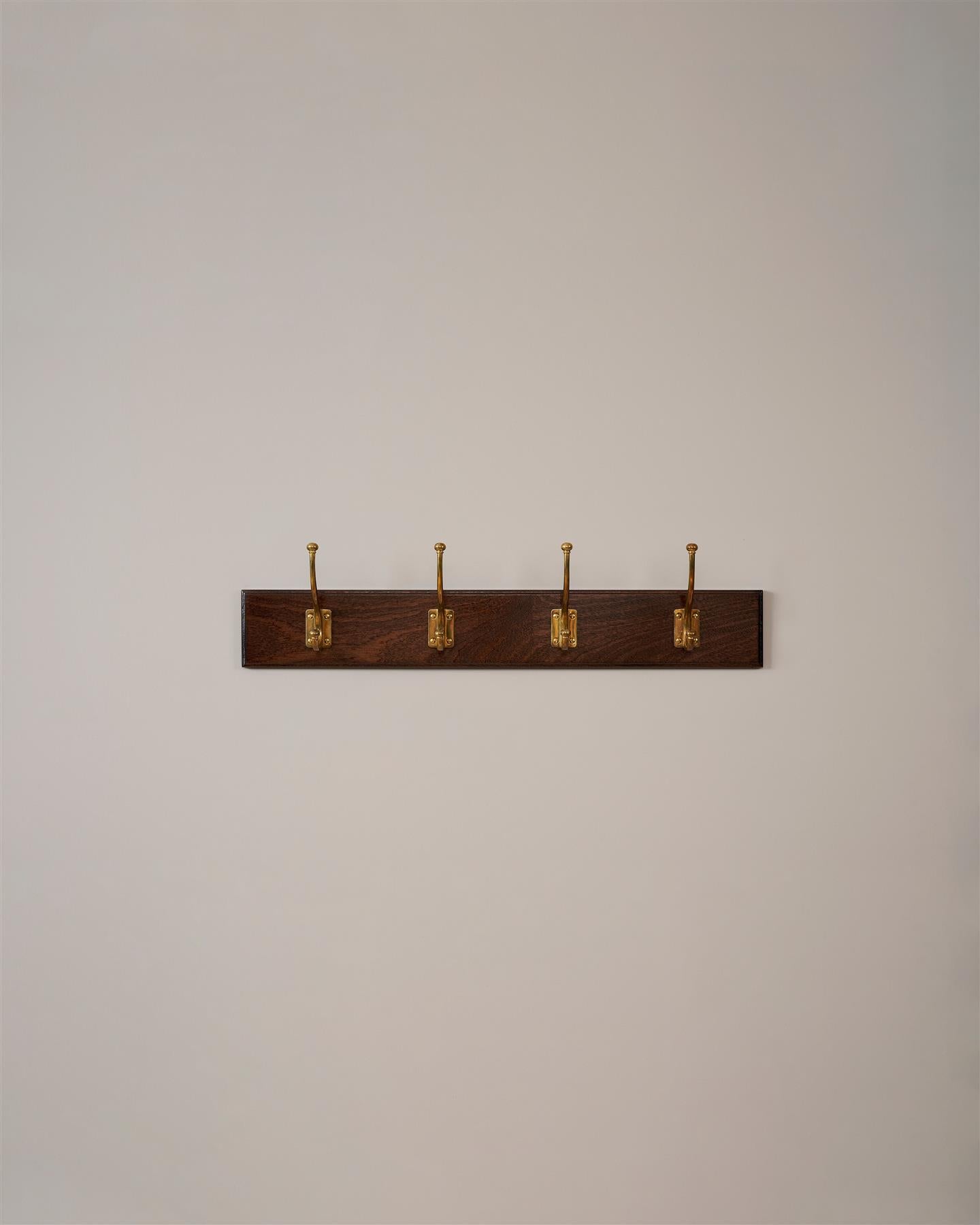 The Edwardian Coat Hook Rack - 4 Hooks, Mahogany Finish