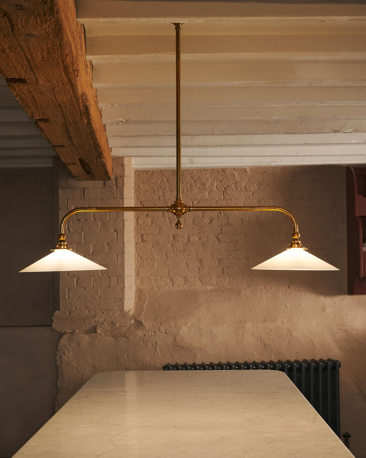 The Heirloom Gaselier Light with Milk Glass Shades - Short TEST