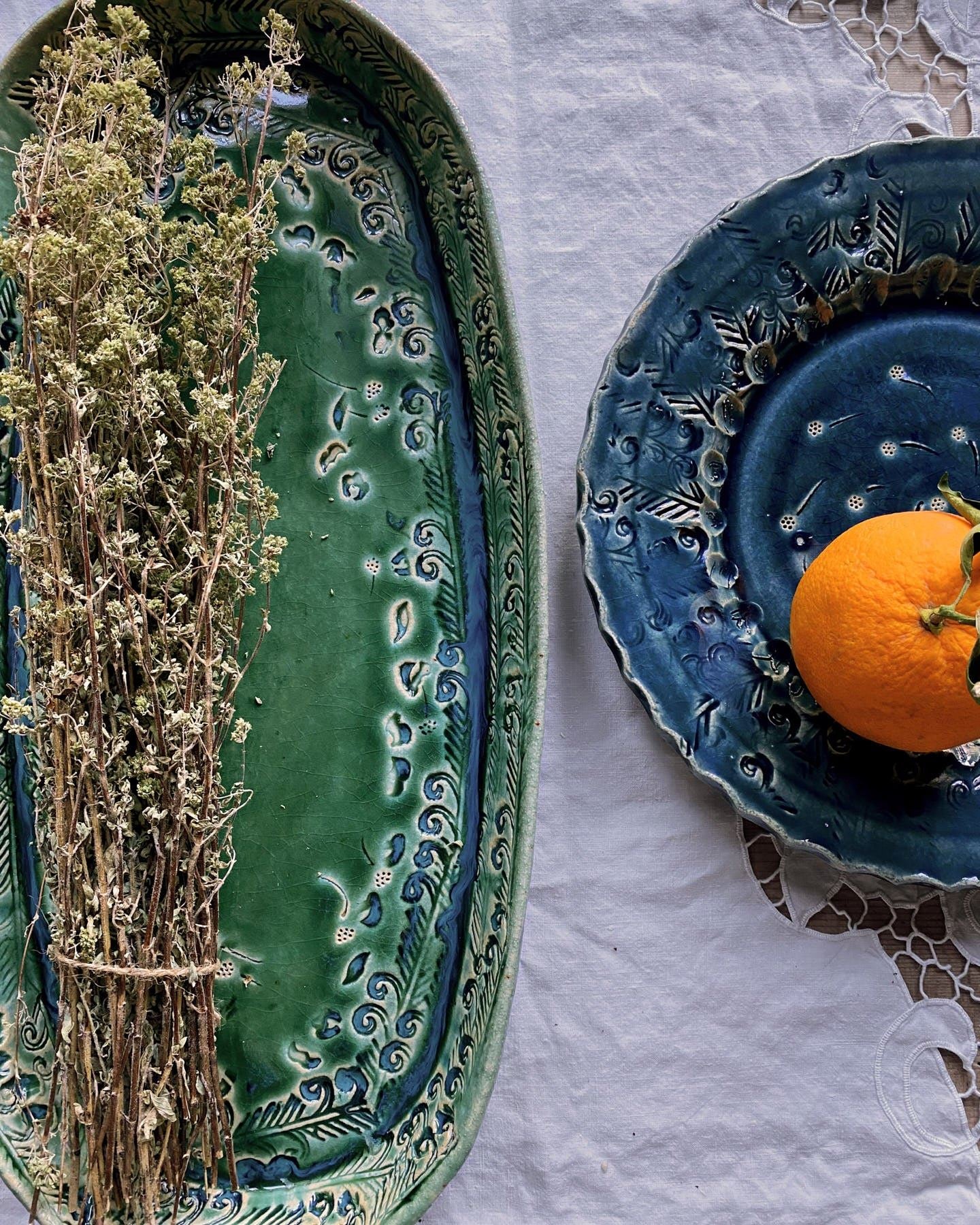 Oval Heirloom Platter - Sea Green (Second)