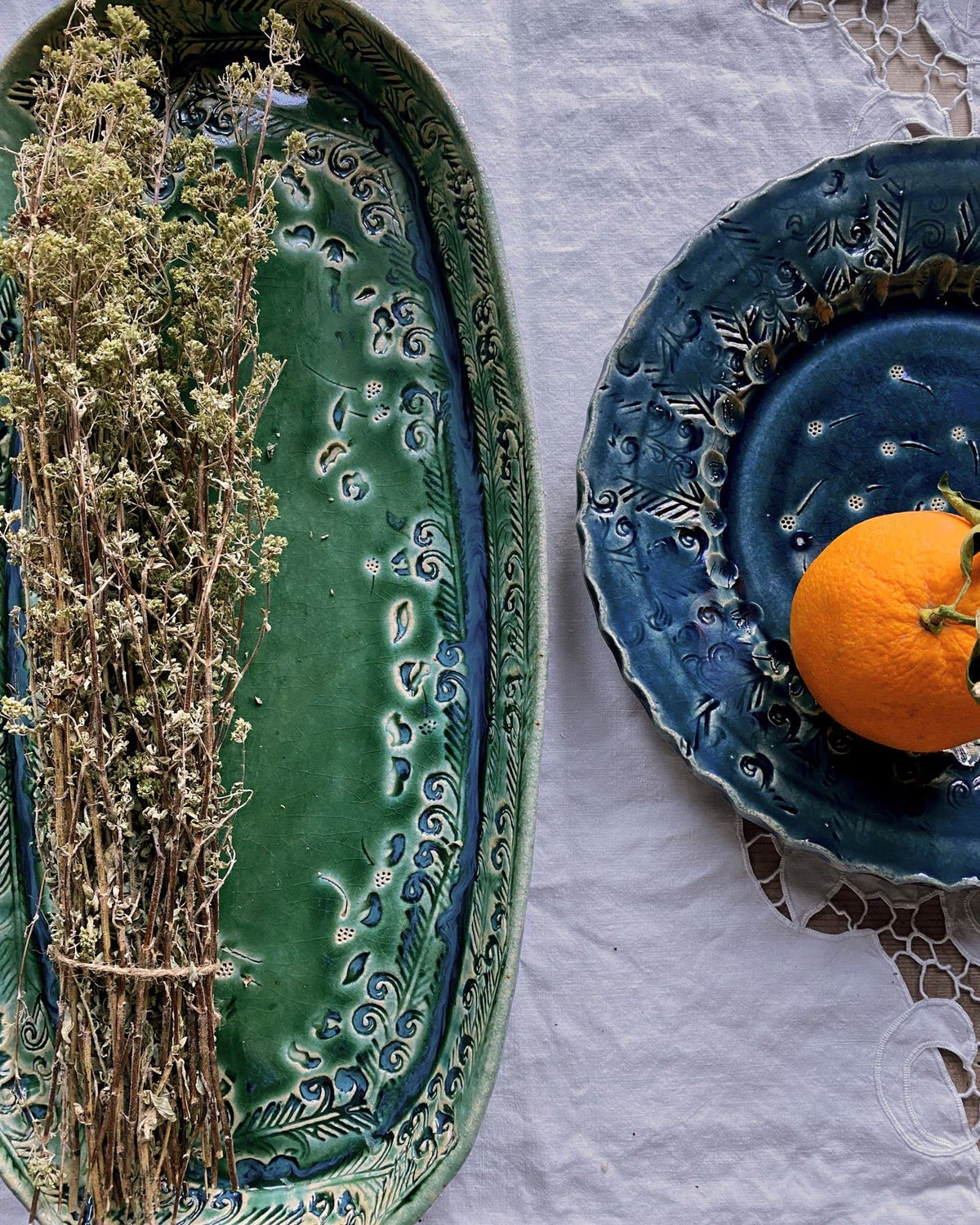 Oval Heirloom Platter - Sea Green (Second) TEST