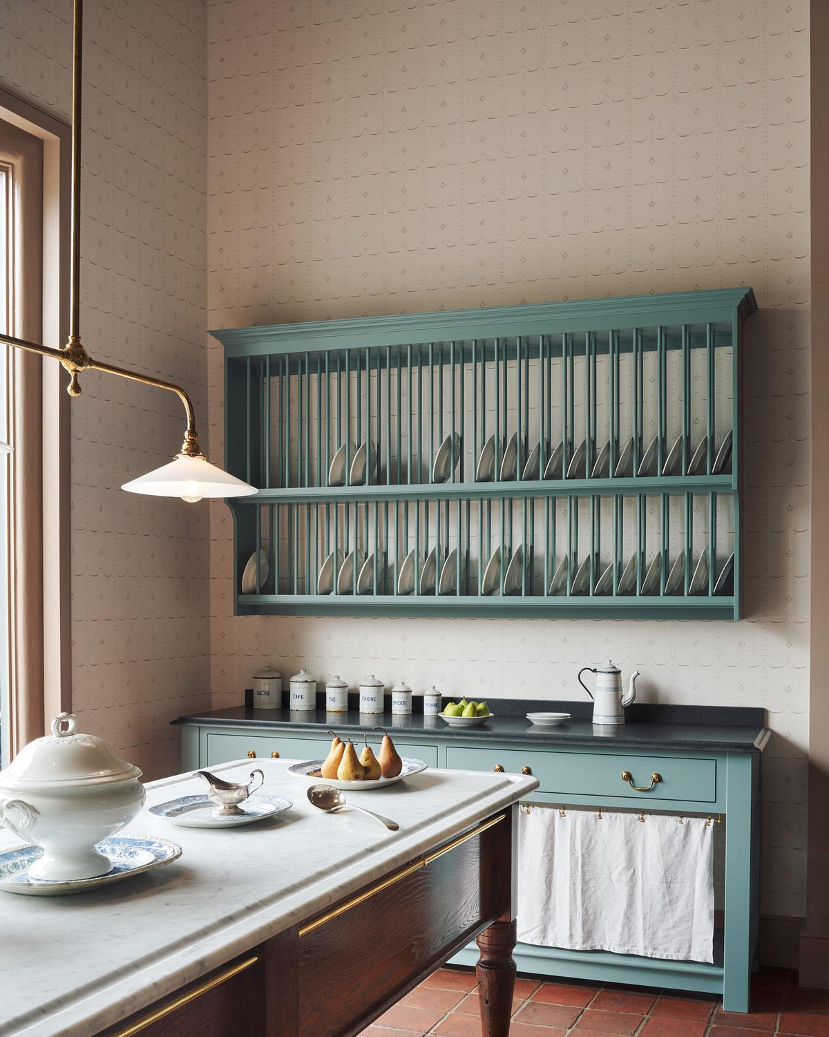 Grand Ditsy Delft Wallpaper in Sepia TEST