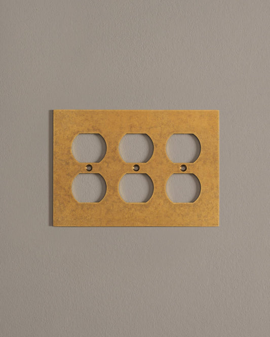 deVOL Aged Brass Duplex Outlet Plate