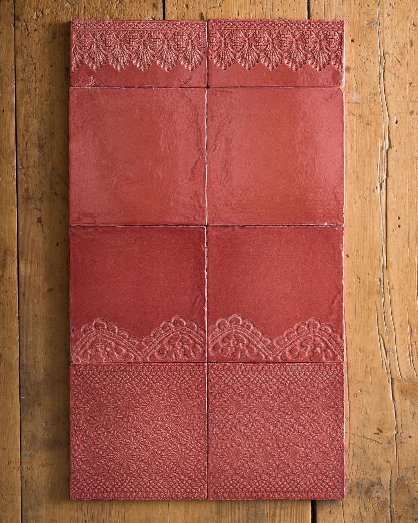 Rose Lace Market Tiles - Plain Long Metro