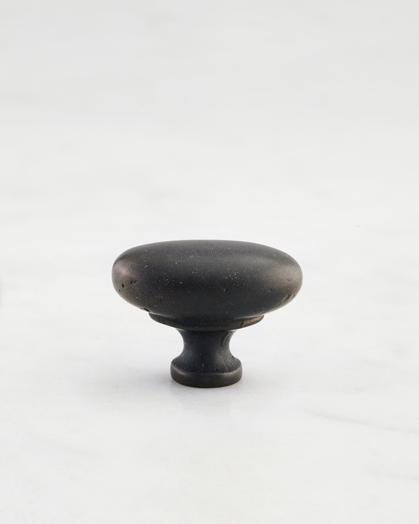 Matt Black Bronze Oval Knob - Small