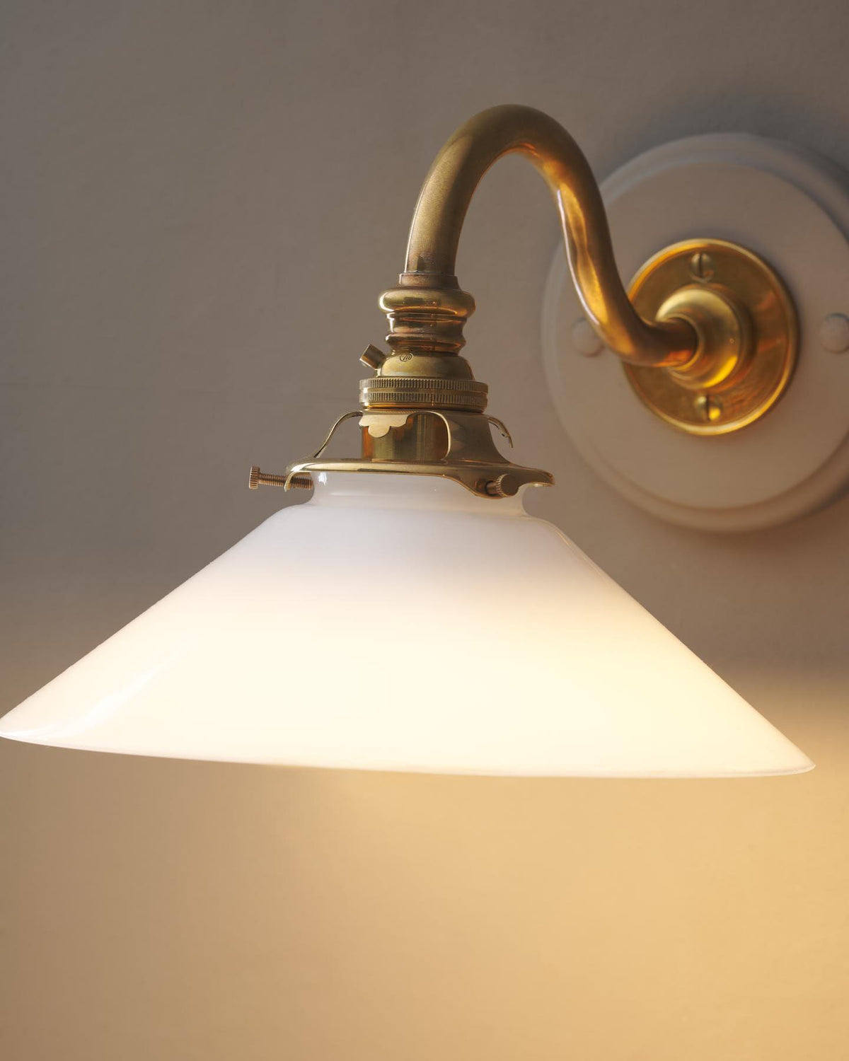 The Heirloom Wall Light with Milk Glass Shade TEST