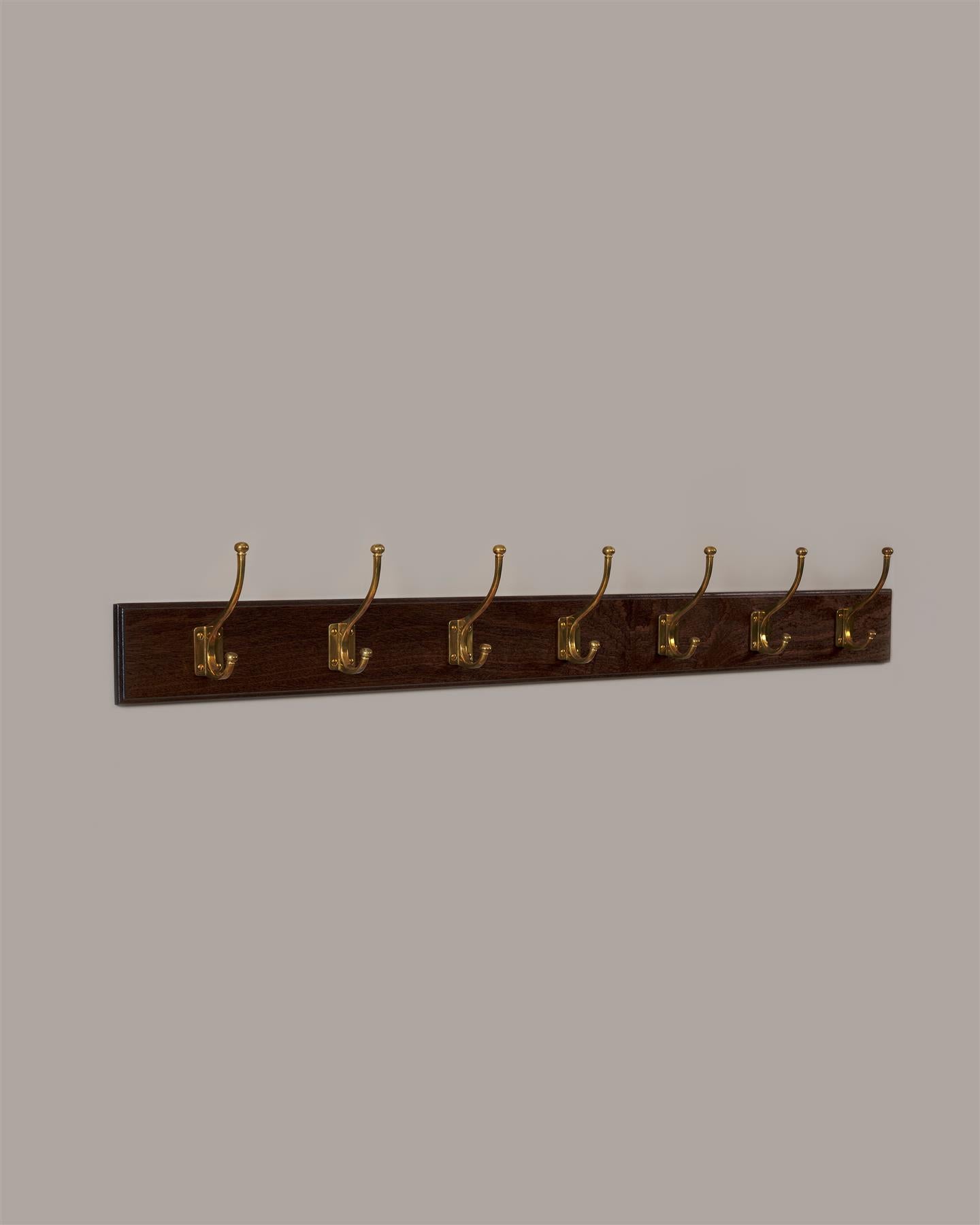 The Edwardian Coat Hook Rack - 7 Hooks, Mahogany Finish