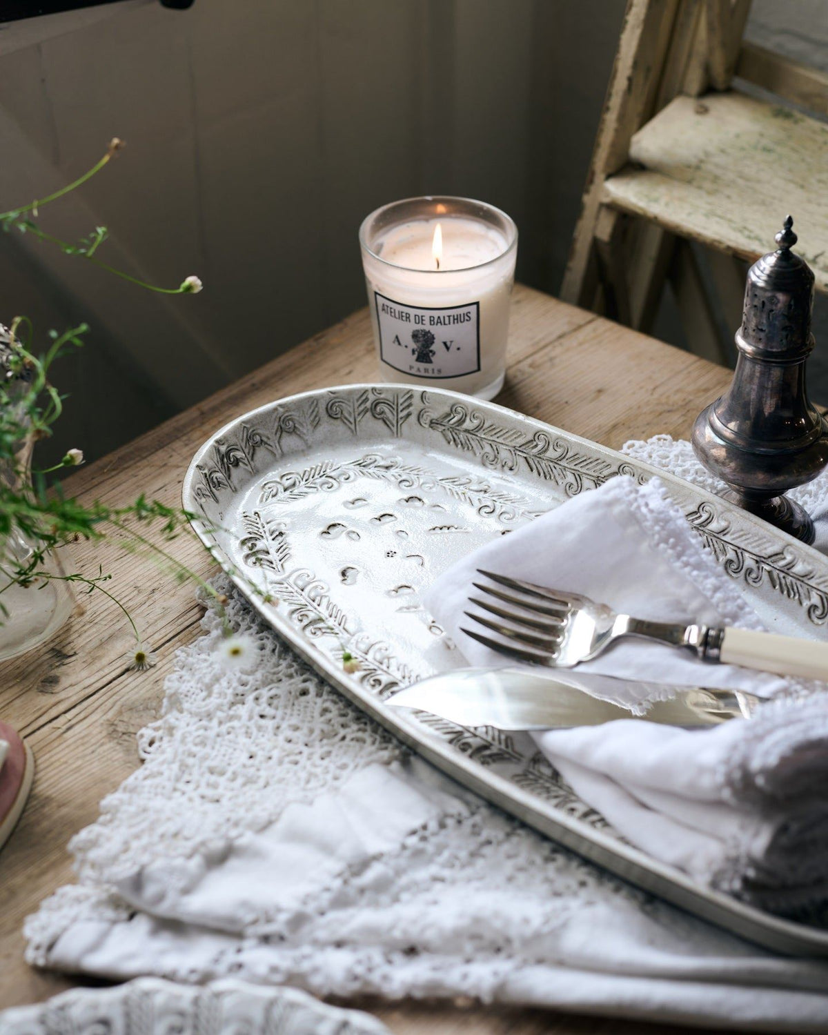 Oval Heirloom Platter - Antique White TEST