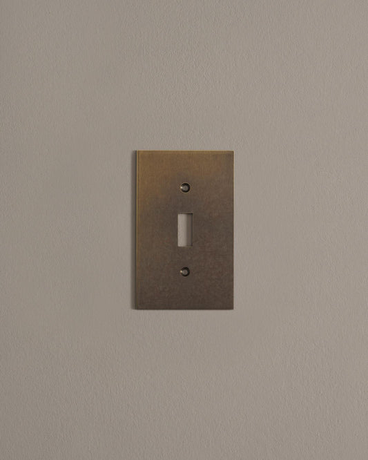deVOL Oxidised Brass Toggle Switch Plate