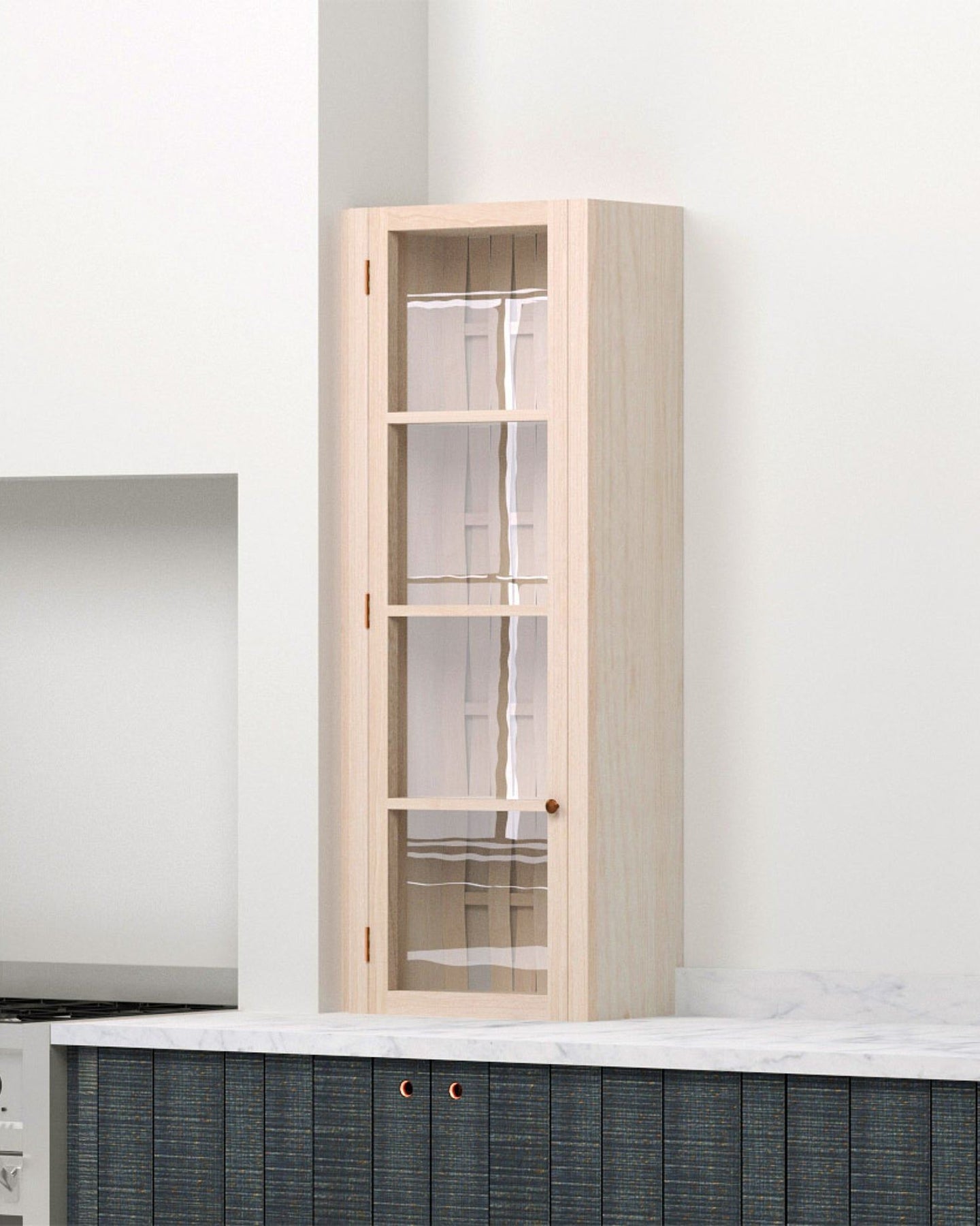 17 1/8" Single Door Glazed Countertop Cupboard