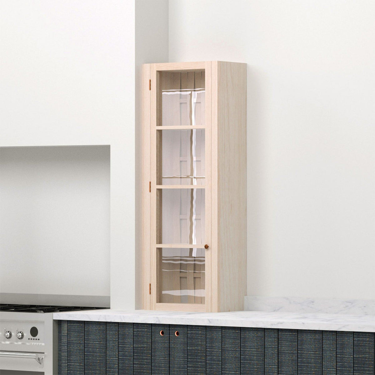 17 1/8" Single Door Glazed Countertop Cupboard