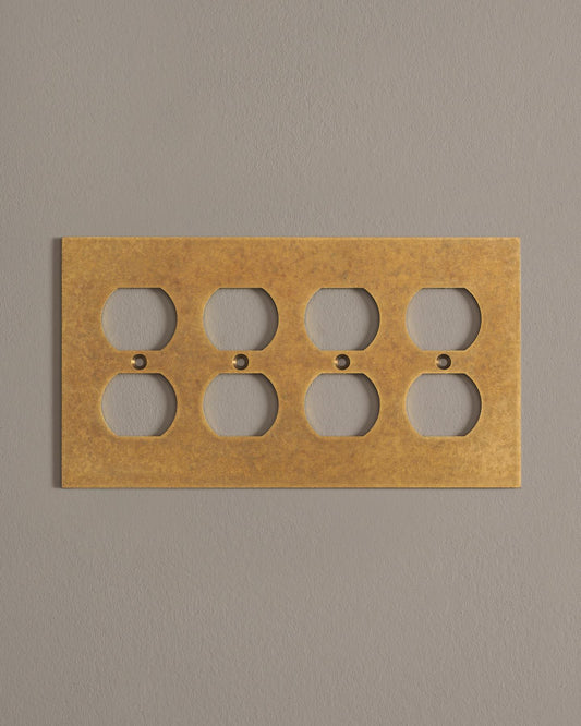 deVOL Aged Brass Duplex Outlet Plate