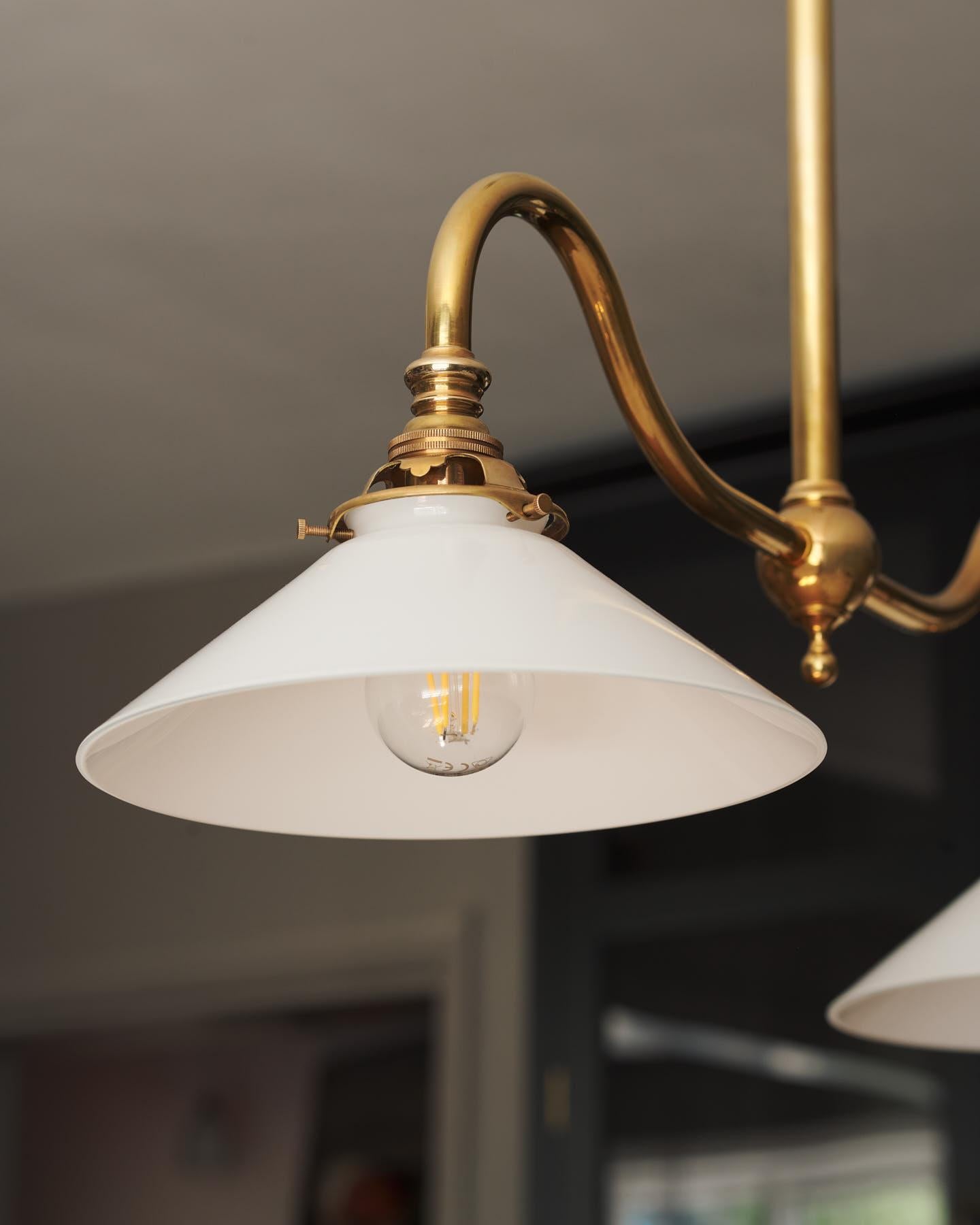 The Petite Heirloom Gaselier Light with Milk Glass Shades - Short