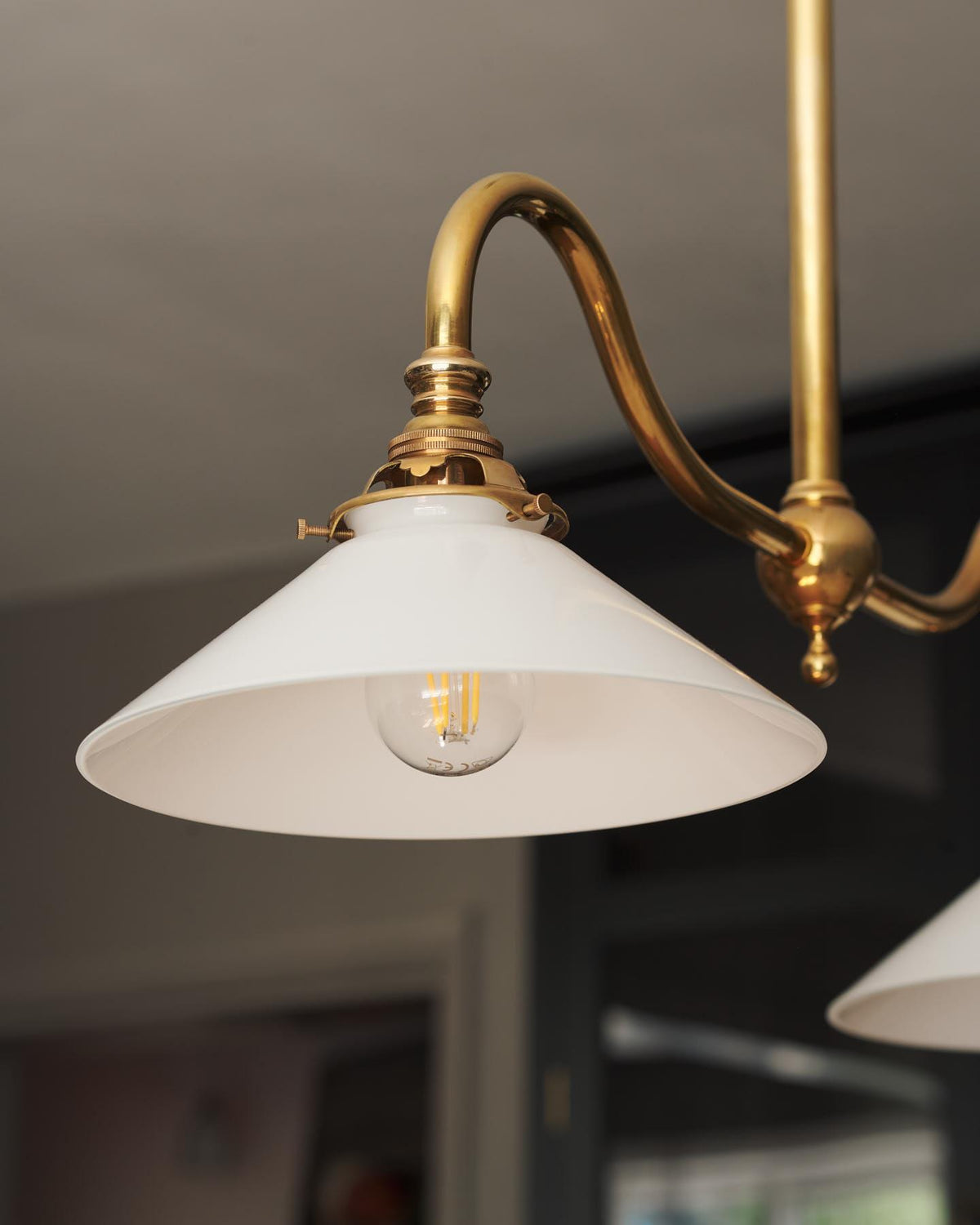 The Petite Heirloom Gaselier Light with Milk Glass Shades - Short TEST