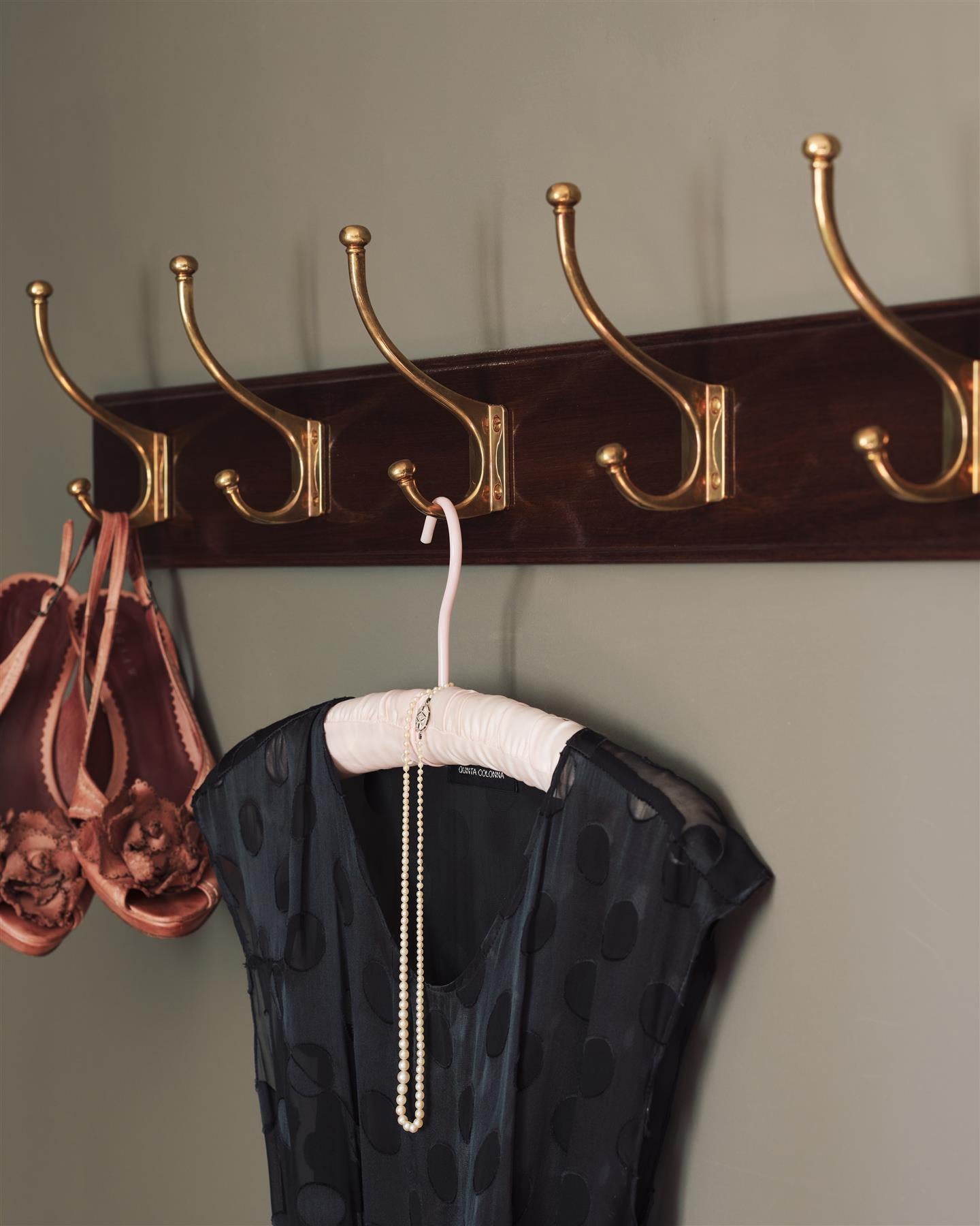 The Edwardian Coat Hook Rack - 3 Hooks, Mahogany Finish