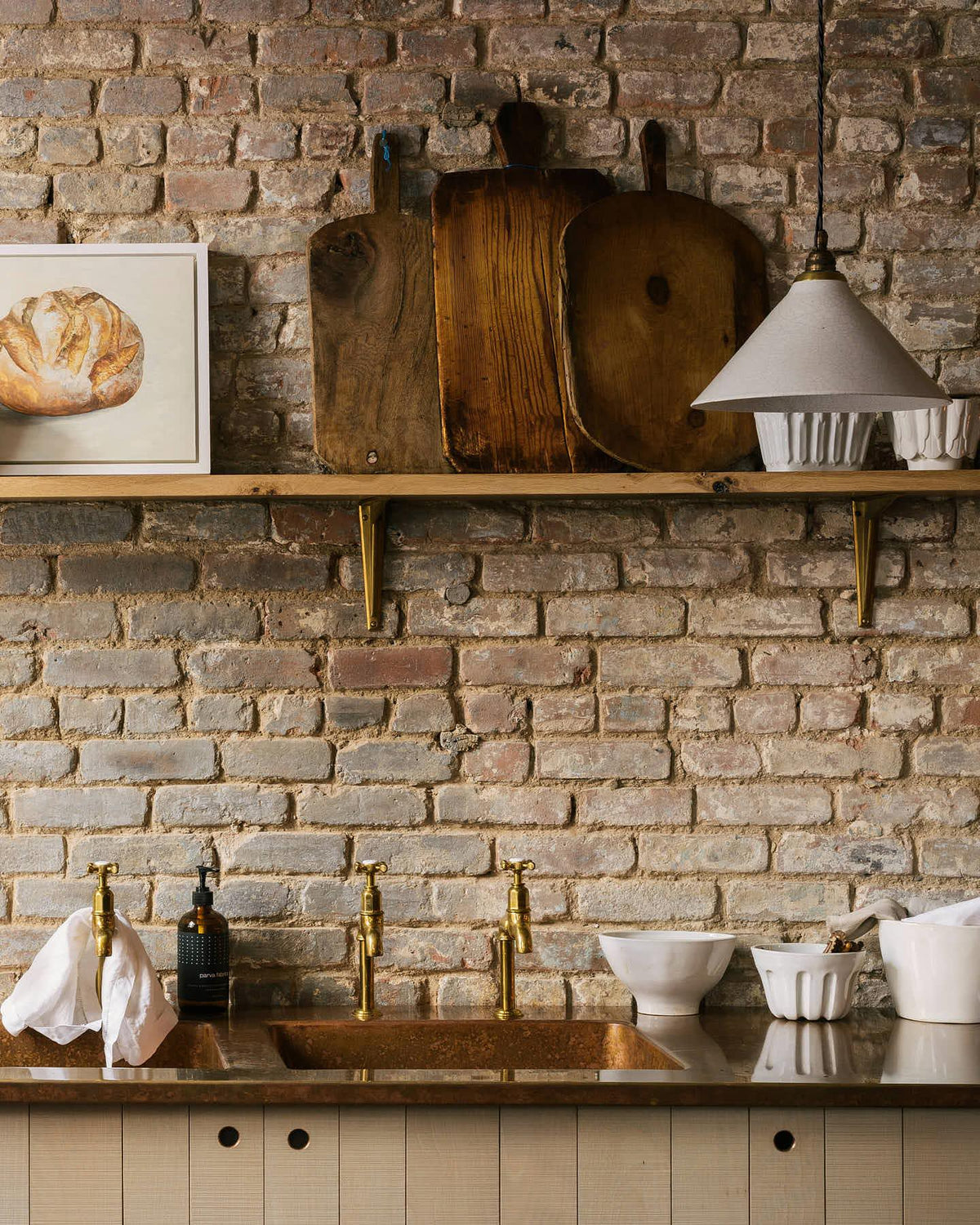 The Crackle Pendant Light - Large, Antiqued Brass TEST