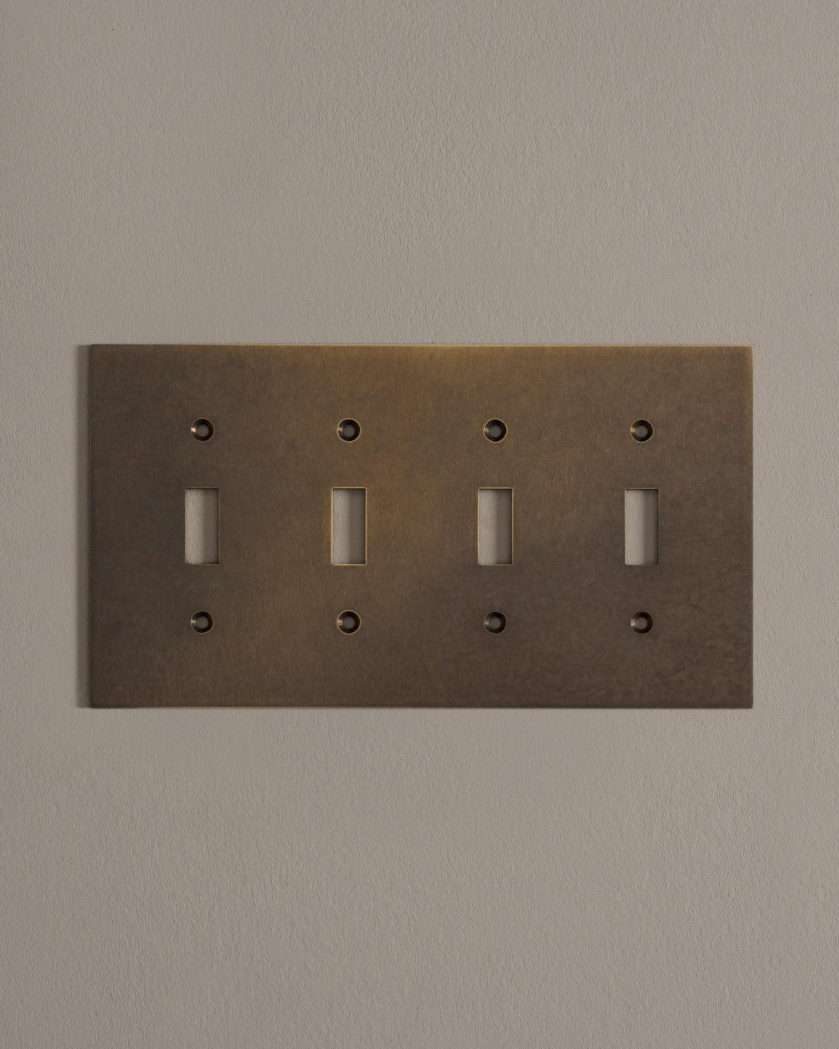 deVOL Oxidised Brass Toggle Switch Plate - 4 Gang TEST