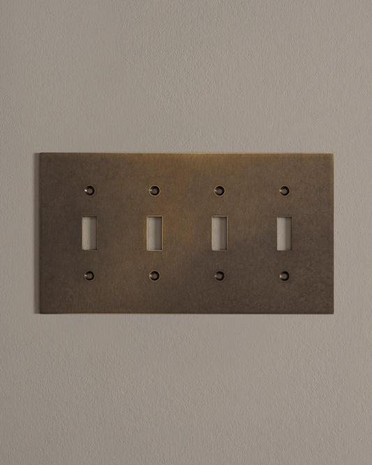 deVOL Oxidised Brass Toggle Switch Plate