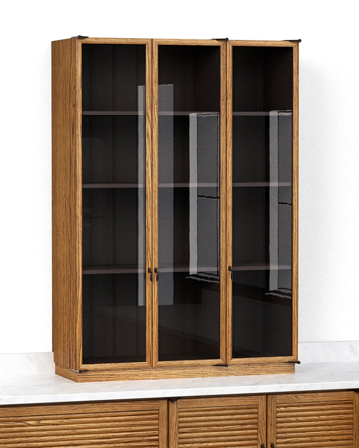 933mm Glazed Countertop Cupboard