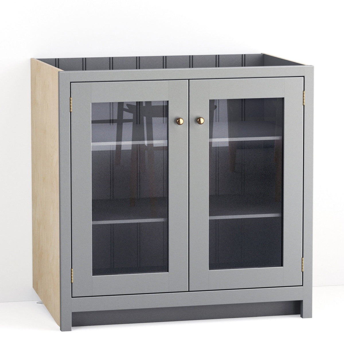 35 3/8" Glazed Double Door Cabinet