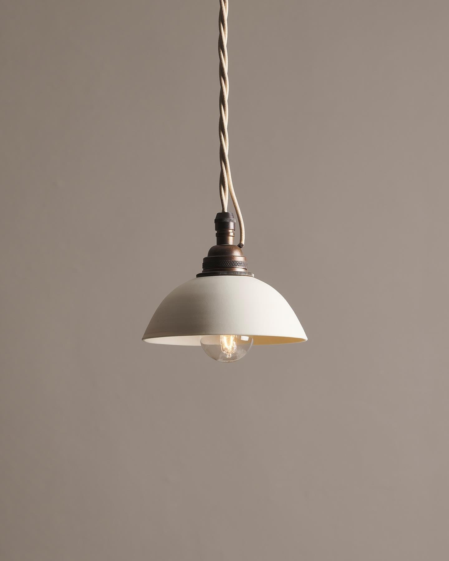 Plain Rice Bowl Porcelain Pendant Light