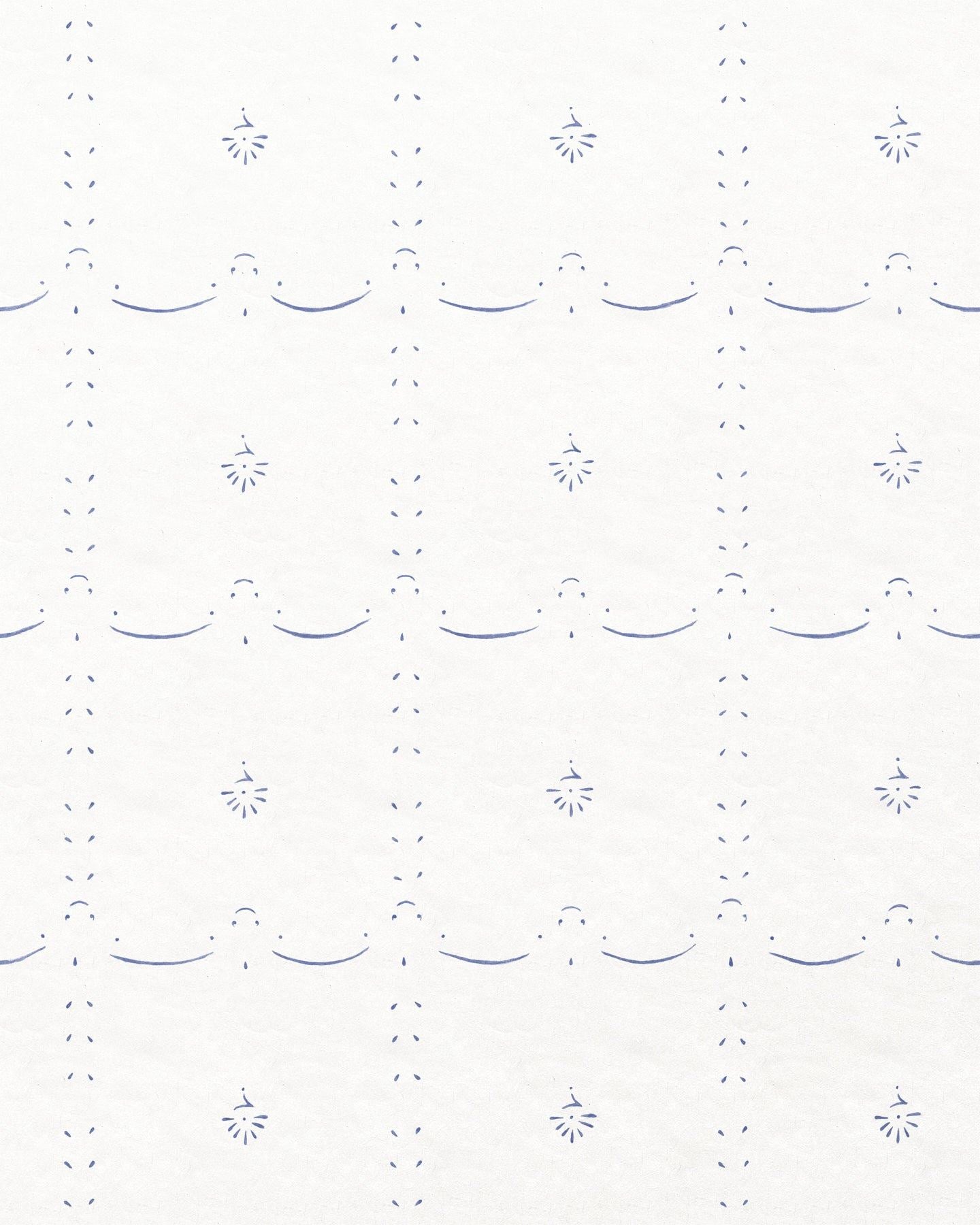Grand Ditsy Delft Wallpaper in Blue