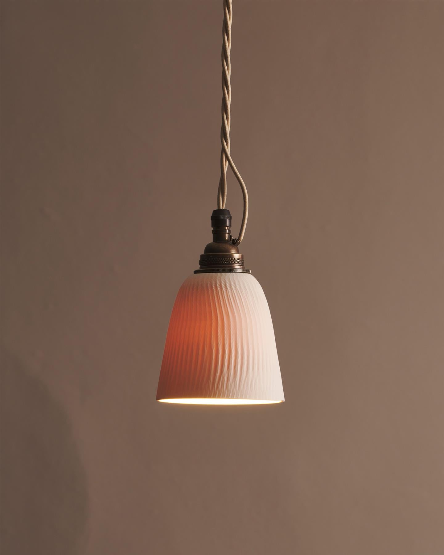 Large Chattered Beaker Porcelain Pendant Light