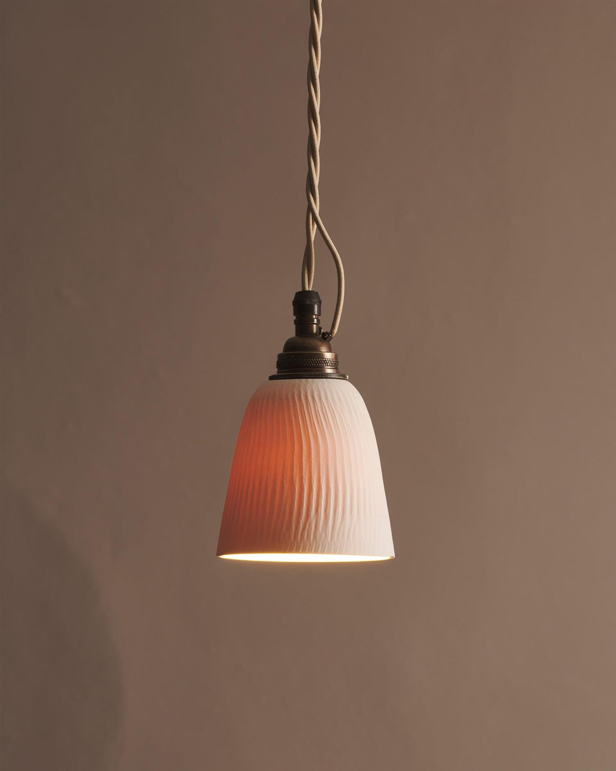 Large Chattered Beaker Porcelain Pendant Light TEST