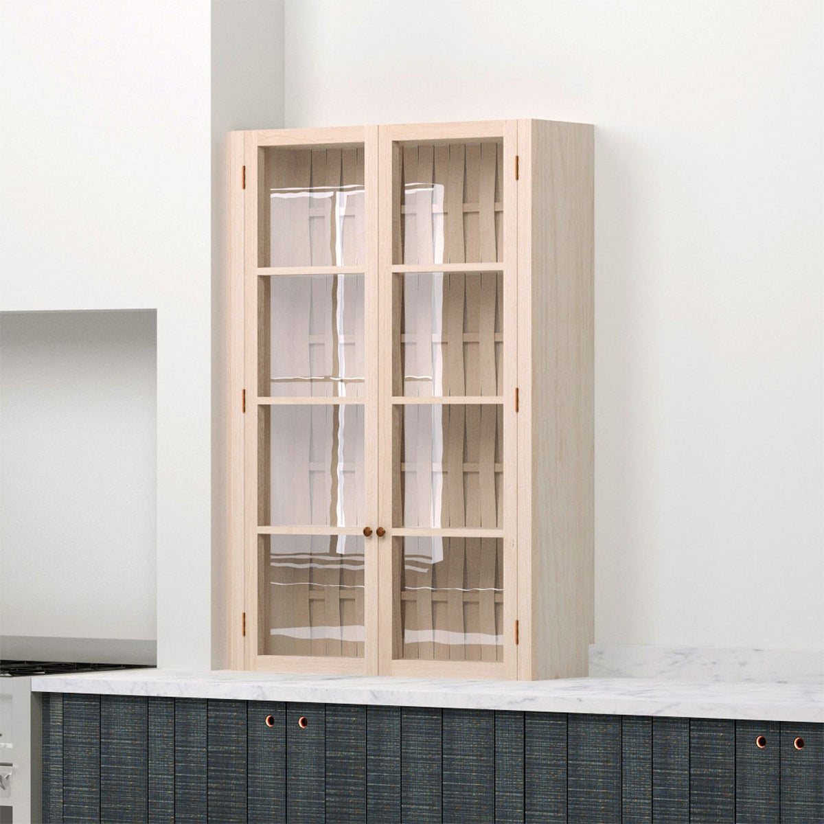 31 1/2" Double Door Glazed Countertop Cupboard