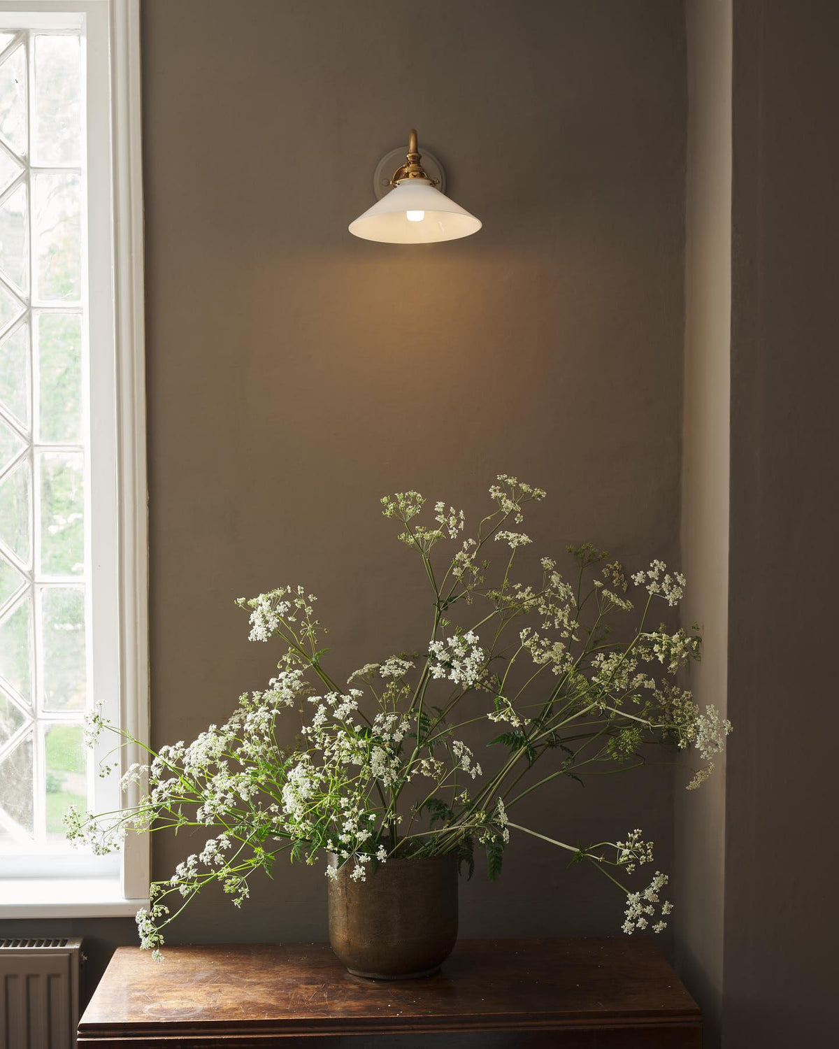 The Heirloom Wall Light with Milk Glass Shade TEST