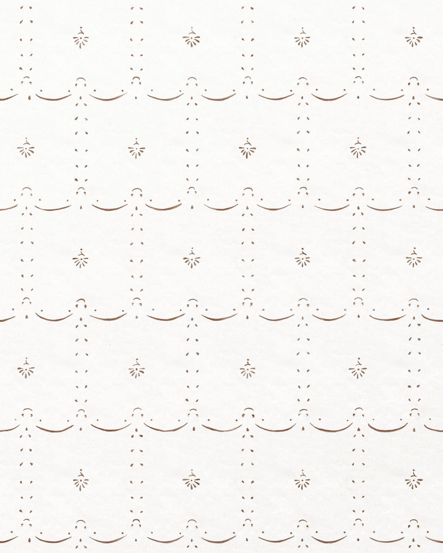 Petite Ditsy Delft Wallpaper in Sepia
