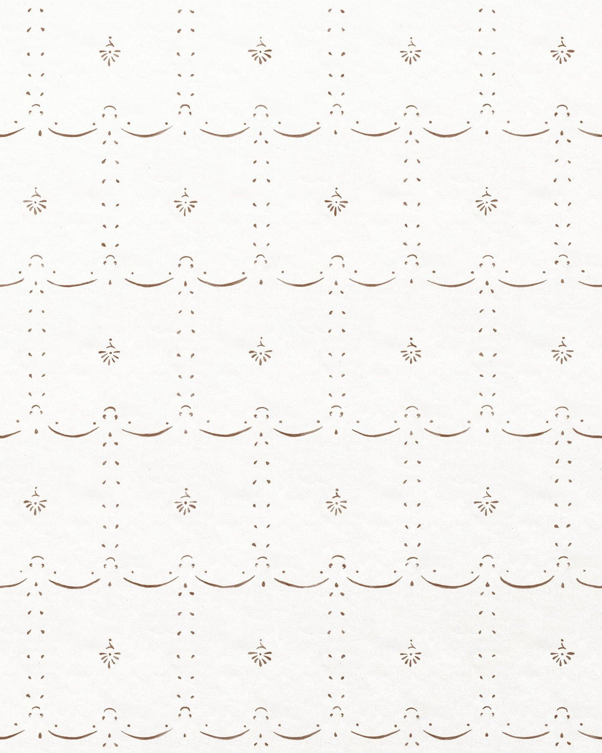 Petite Ditsy Delft Wallpaper in Sepia TEST