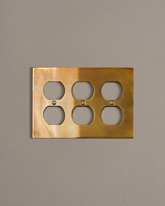 deVOL Heirloom Brass Duplex Outlet Plate