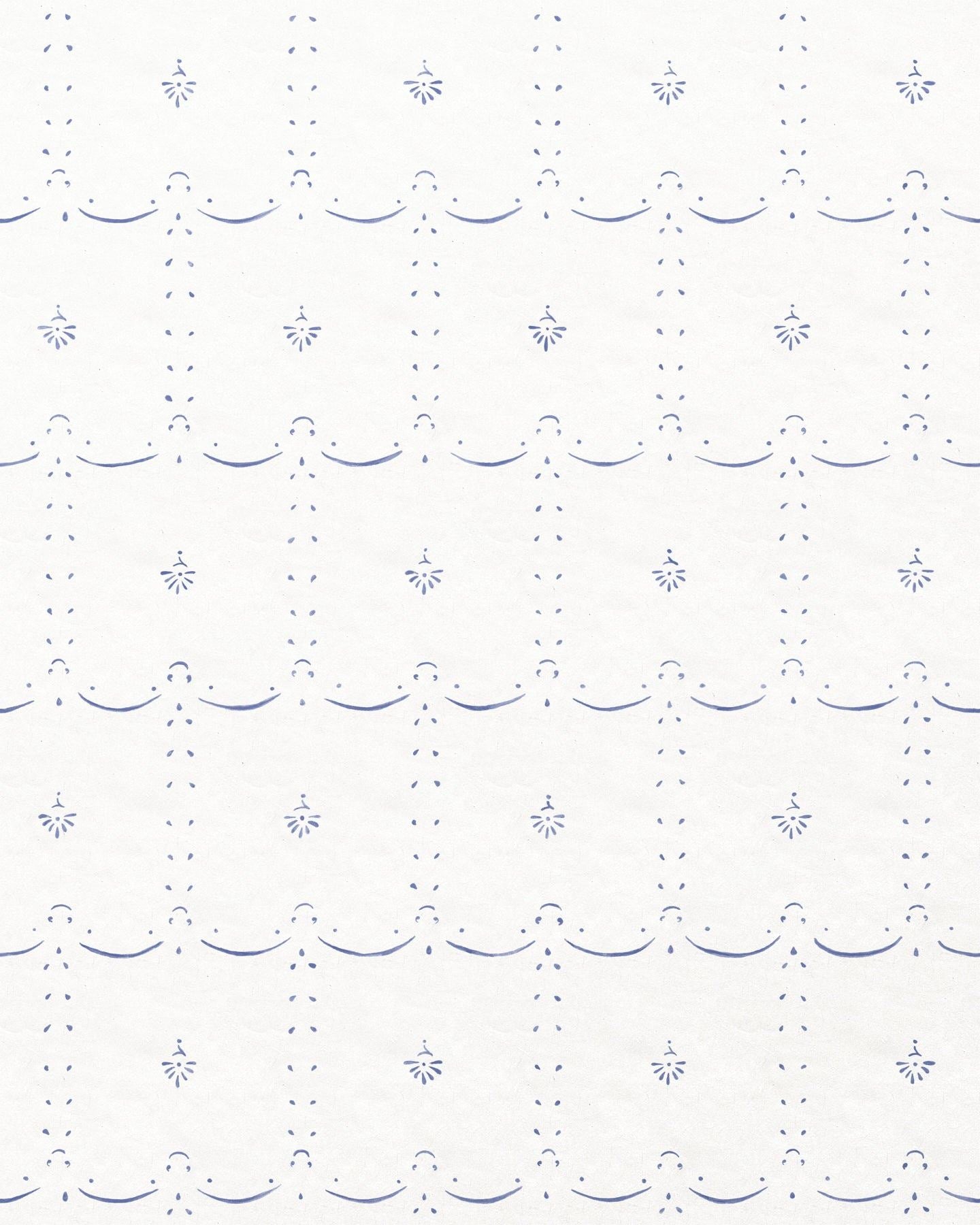 Petite Ditsy Delft Wallpaper in Blue