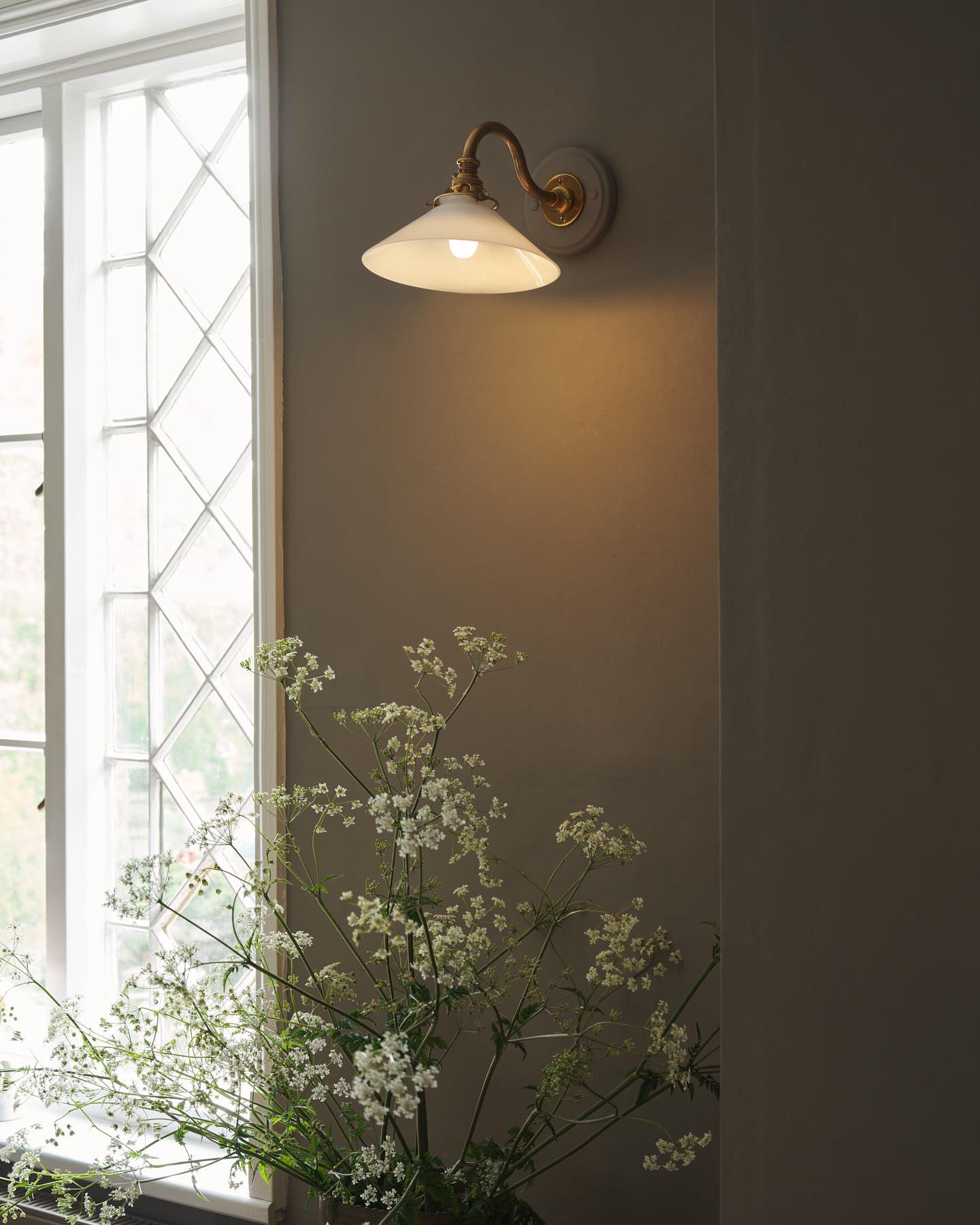 The Heirloom Wall Light with Milk Glass Shade