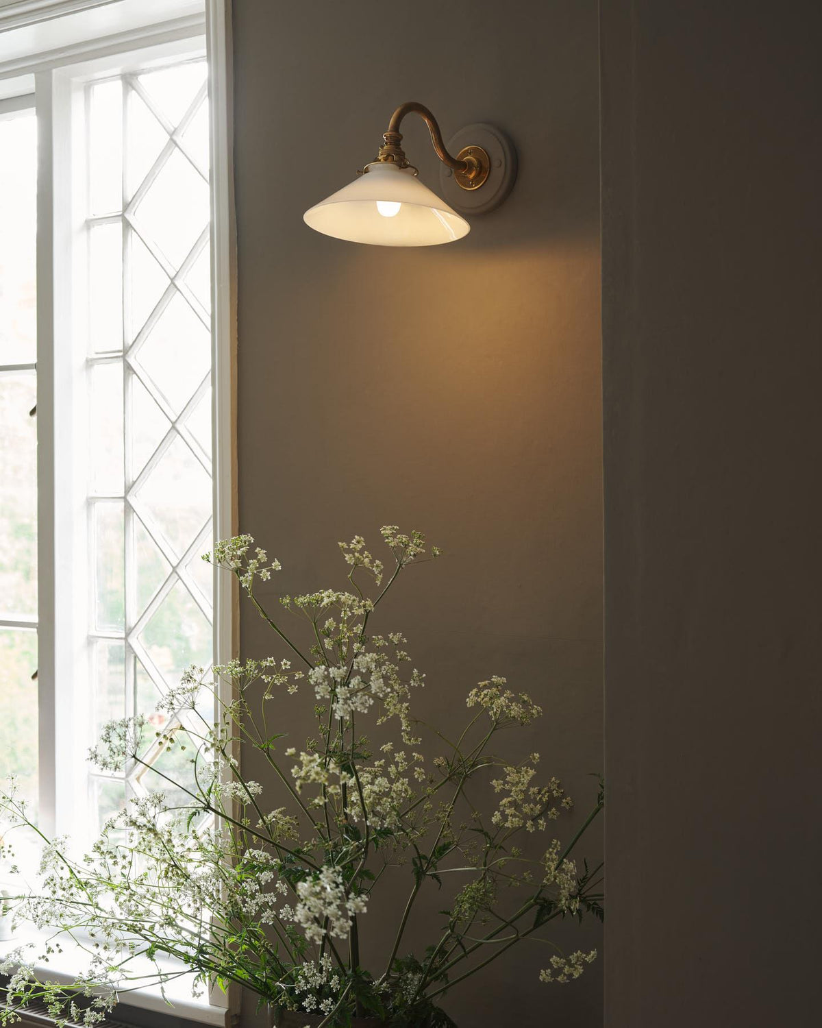 The Heirloom Wall Light with Milk Glass Shade TEST