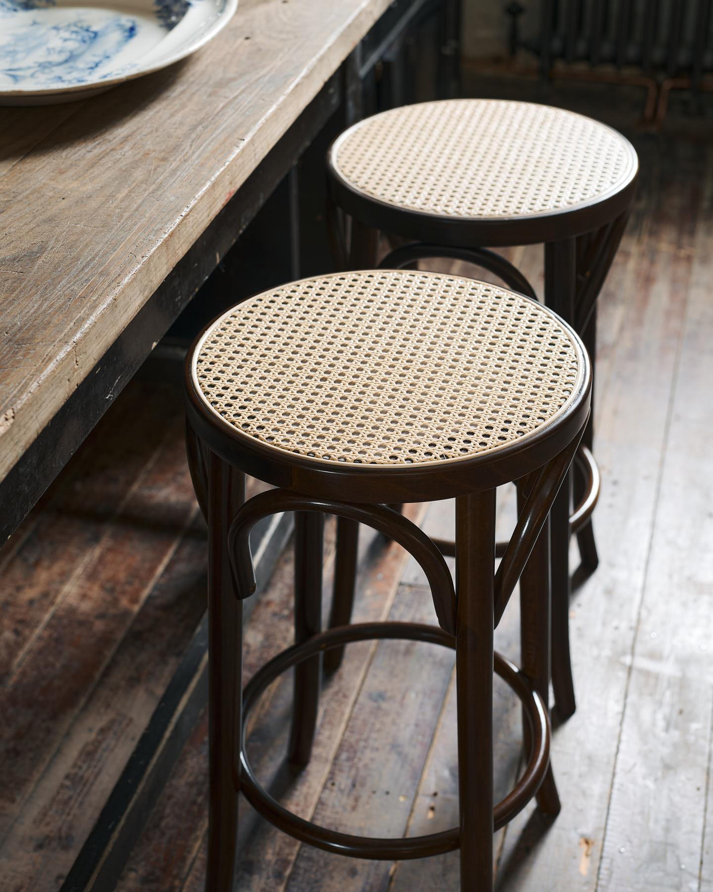 The Woven Top Bentwood Café Stool