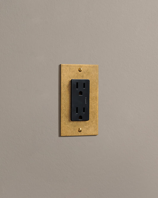 deVOL Aged Brass Decora Outlet - 1 Gang