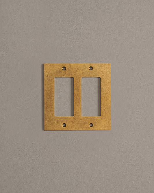 deVOL Aged Brass Decora Plate - 2 Gang
