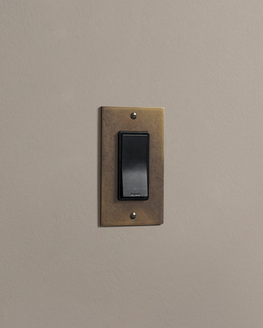 deVOL Oxidised Brass Rocker Switch - 1 Gang